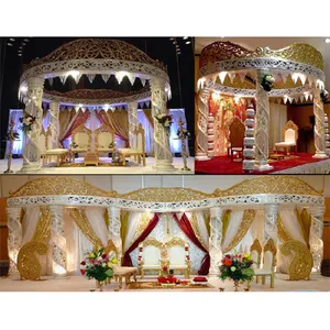 सफेद क्रिस्टल शादी Chuppah/मंडप आकर्षक भारतीय शादी क्रिस्टल पुष्प मंडप चमकदार और स्पार्कलिंग शादी स्वर्गीय मंडप