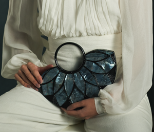 Handcrafted Bridal Designer Brass Mother of <b>Pearl</b> <b>Clutch</b> Bags | Bridal Evening Wedding Brass MOP Ladies <b>Clutches</b> - Product Image 6