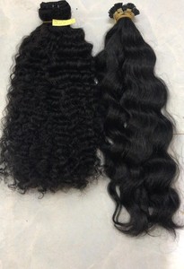 Venta al por mayor camboyano I Tip Micro Nano anillo extensión de cabello rizado ondulado trama de piel extensiones de cabello de alta calidad - Product Image 6