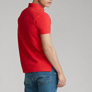 La mejor calidad 100% algodón para hombre para camisetas de polo Jersey transpirable en rojo Opciones de talla grande - Product Image 4