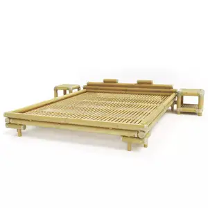 100% high quality bamboo natural solid bed bamboo furniture beds for bedroom hotel decoration