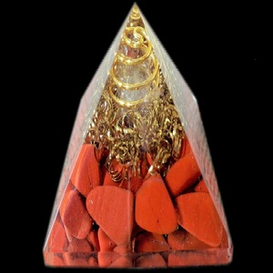 Orgone Jaspe Rouge Pyramide Nubienne Harmonie Energie Orgonite Reiki cristal de guérison pierre précieuse Grossiste Fourniture - Product Image 5