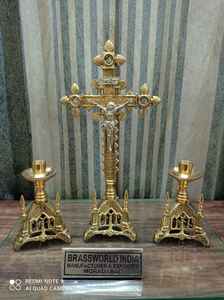 BRASS CHURCH ALTER SMALL CANDLE STICK CHURCH SUPPLIES - Product Image 3