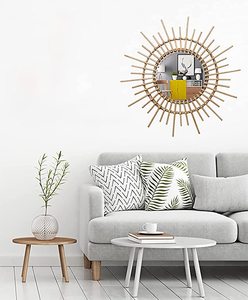 Espejo de ratán con diseño de girasol, forma redonda grande, perfecto para decoración del hogar y decoración de pared elegante, objeto elegante - Product Image 5