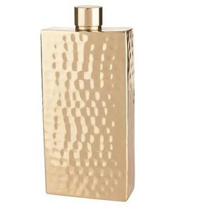 Bouteille de poche de flacon de hanche en cuivre doré fini martelé pour une utilisation potable de vin de bière - Product Image 1