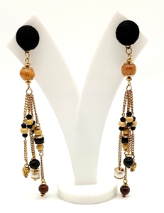 Pendientes de mimbre geométricos para mujer, joyería hecha a mano, de madera de bambú respetuosa con el medio ambiente - Product Image 5
