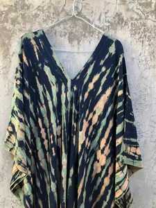 Robe longue blanche à manches mi-longues pour femmes, style Boho décontracté, teinture par nouage, caftan, nouvelle collection 2022 - Product Image 3