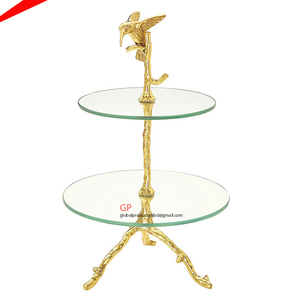 เจ็ทสีดำหินอ่อนด้านบนชุบทองเพชรตัดออกแบบเค้กยืนสำหรับงานแต่งงานและพรรคตกแต่ง - Product Image 6