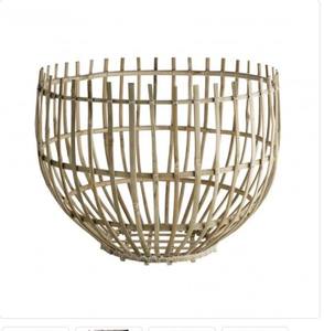 Panier de rangement en bambou rayé brun fait à la main de taille personnalisée en gros, couvercles, écologique, multifonctionnel, décoration d'intérieur Arteco - Product Image 3