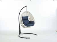 Chaise suspendue de jardin en métal de style européen 2021 avec coussin en mousse et tissu résistant à l'eau, structure en acier pour usage extérieur, parc, école