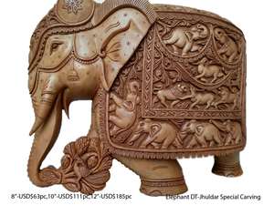 <b>Elephant</b> Carved Hand Figurine Vintage Stone Wooden Statue Wood Lucky Natural <b>Decor</b> Sculpture - Product Image 4