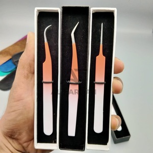 Pinzas de Extensión de Pestañas Doble Color Ombre 5 Piezas Con Asas de Espejo Y Tijeras Fabricadas En Acero Inoxidable Sostenible - Product Image 6