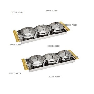 Cuencos para servir alimentos de acero inoxidable con juego de bandejas de 2 fechas de forma y tamaño personalizados Cuenco dulce en la India - Product Image 6