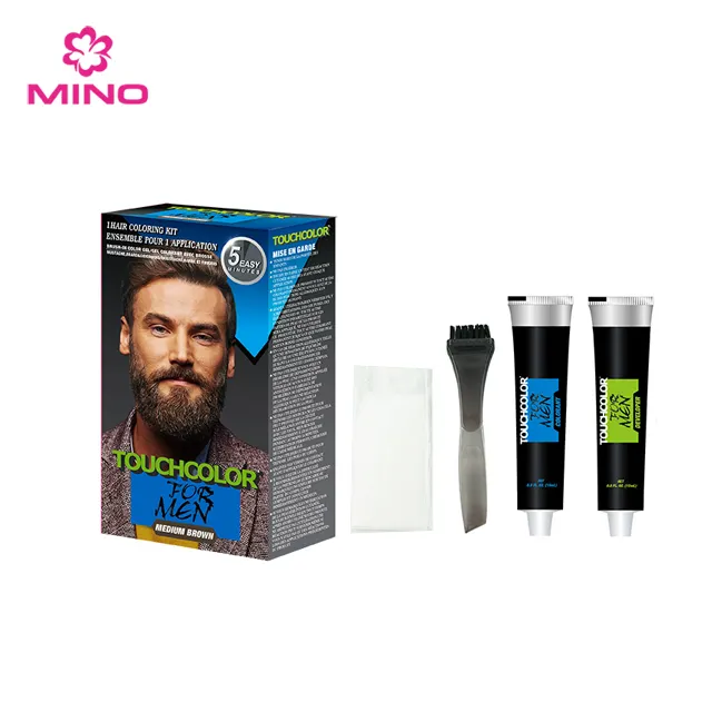 Etichetta privata veloce facile oscuramento barba tintura per capelli baffi colore dei capelli per uomo 5 minuti tintura per barba 15ML colore nero veloce