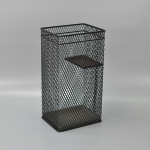 Porte-parapluie en forme de maille de diamant noir brillant en fil métallique - Product Image 2