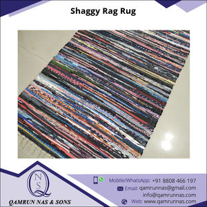 Alfombra de trapo peluda tejida a mano de diseño único Cantidad a granel Proveedor Precio de fábrica Estilo liso colorido - Product Image 4