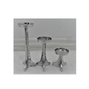 Support de bougie fait à la main DESIGN moderne décoratif d'intérieur en ALUMINIUM argenté porte-bougie fait à la main - Product Image 5