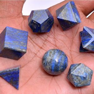 Ensemble de Géométrie Sacrée Lapis Lazuli Cristal de Guérison de Pierres Précieuses Disponible auprès de l'Exportateur Indien - Product Image 2