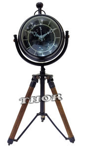 Horloge de Table en bois naturel, trépied, noir, poli, style Antique, pour maison et bureau, marine - Product Image 2