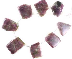 Piedras preciosas de turmalina Natural, hilo único de 8 piezas, piedra rugosa pulida de forma irregular, venta al por mayor - Product Image 3