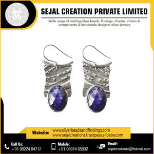 Best Selling 925 <b>Sterling</b> <b>Silver</b> <b>Large</b> <b>Hoop</b> Drop <b>Earrings</b> Wholesale Supply in India Wedding Jewelry with Diamond Gold Top Seller - Product Image 6