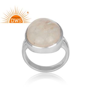 Bague ovale en argent Sterling 925 avec pierres précieuses, pierre arc-en-ciel, lune naturelle, fabrication de bijoux, offre spéciale - Product Image 2