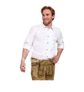 HERREN TRACHTEN HEMDEN / WHITE COTTON LEDERHOSEN <b>SHIRT</b> / GERMAN OKTOBERFEST <b>SHIRT</b> (Lederhosen <b>Shirt</b>) - Product Image 3