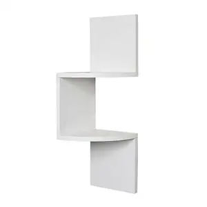 High Quality Modern 3-Tier Corner Shelf by MDF Mounted Wall Shelf for Bedroom Living Room Office for Wholesale main manufact