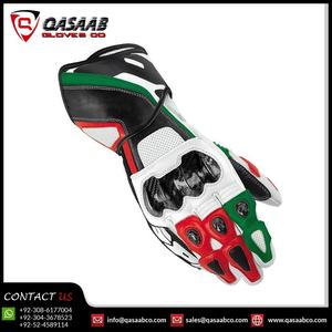 Gants de moto pour hommes et femmes, patchwork, haute qualité, sur mesure, en cuir PU, pleine main, pour la conduite et la course à moto - Product Image 3