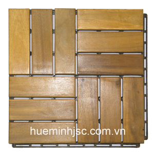 Tuile de terrasse en bois d'acacia, design moderne, acacia, 12 lattes, tuile de terrasse en bois à emboîtement, bricolage, en provenance du Vietnam, pour l'extérieur et l'intérieur - Product Image 5