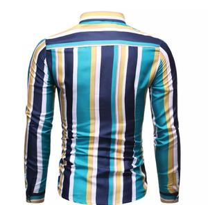 Camisas de Vestir Clásicas para Hombre, Última Moda, Diseño a Rayas Elegante, Franela 100% Algodón, Botones Cubiertos, Tejidas en Bangladesh - Product Image 3