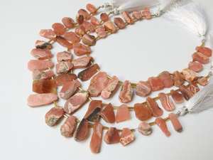 Rodocrosita Natural pulida en bruto rebanada 10 pulgadas 8-14MM de largo aproximadamente losa suelta cruda para hacer suministros de mayorista de joyería - Product Image 5