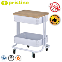 Chariot de rangement utilitaire à quatre roues personnalisable en gros, conteneur roulant portable et mobile pour le rangement domestique en bois et plastique