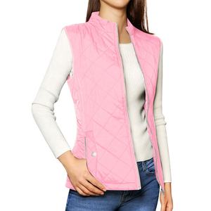 <b>Women's</b> <b>Waistcoat</b> Fashion Clothing Custom Stand Collar Lightweight Gilet Quilted Zip Vest with Pockets - Product Image 1