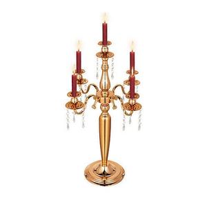 Candelabre sur mesure en laiton couleur or avec 4 bras, qualité supérieure pour hôtels et événements - Product Image 4