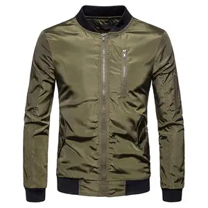 Blouson Bomber Décontracté Hiver Personnalisé Col V Zippé avec Poches, Coupe Slim Respirante Séchage Rapide en Toile, Grande Taille, Qualité Supérieure - Product Image 1