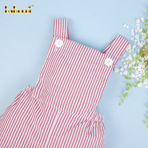 Seersucker-pantalones cortos para niño, rayas rojas, BB2268 - Product Image 3