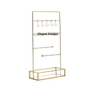 Venta caliente hecho a mano de lujo soporte de joyería de Metal chapado en oro última calidad para evento contenedor de joyería decorativa - Product Image 1