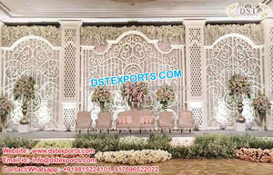Muslim Walima Golden Back-<b>Frames</b> Stage Muslim Walima Stage Mehraab Decoration <b>Wedding</b> Golden Back-<b>Frame</b> Stage Decor - Product Image 4