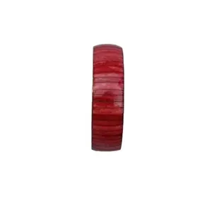 Pulsera de mosaico de hueso rojo con Base de latón, brazalete de latón con incrustaciones de hueso