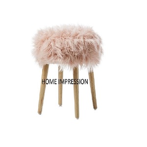 Nouvelle collection d'art moderne Look de luxe Plume blanche Coussin décoratif Table pouf en métal à emboîtement latéral pour la maison et les hôtels - Product Image 2