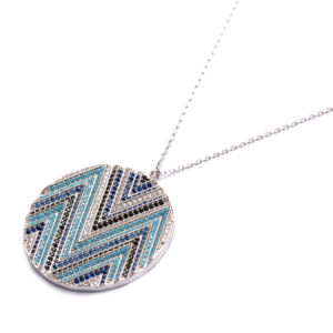 Colgante de plata turca de piedra mixta redonda, joyería hecha a mano, elegante - Product Image 2