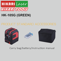 Niveau laser vert HIKARI HK-105G à auto-nivellement, mini niveau laser 3 axes, précision 1,5 mm/5 m, portée intérieure 10 m pour le nivellement