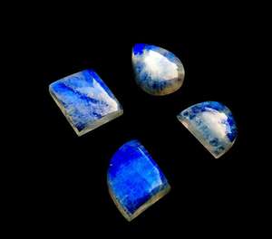 3 Piece Natural Rainbow <b>Moonstone</b> Cabochons Smooth Rectangle & Fancy Shape White Beads for Jewelry Making DIY - Product Image 5