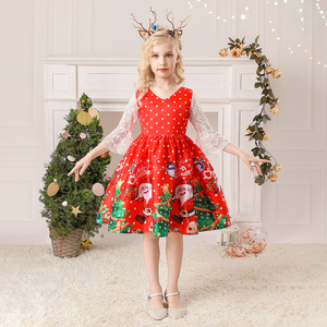 Gaun Natal Motif Manusia Salju MQATZ untuk Anak Perempuan Usia 3-10 Tahun, Kostum Pesta Liburan - Product Image 2
