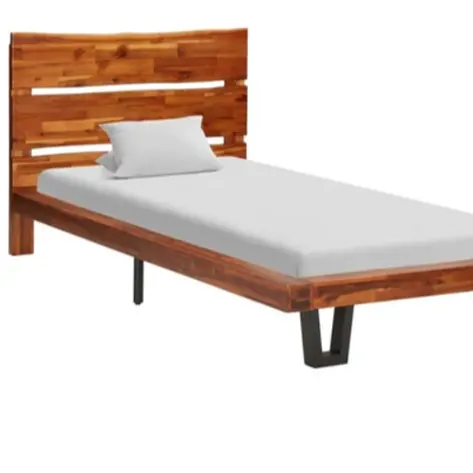เตียงไม้เนื้อแข็งสไตล์วินเทจ,เตียงขนาดคิงไซส์ไม่เหมือนใครขอบไม้อะคาเซียแบบมีชีวิตทันสมัยเตียงขนาดคิงไซส์2018