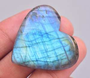 Pierres précieuses naturelles de Labradorite, Flash, pierre précieuse ample en forme de cœur - Product Image 2
