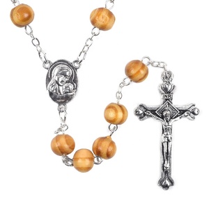 Jerusalem Sacra terra perline santo religioso benedetto croce <span class=keywords><strong>rosario</strong></span> collana pino cattolico in legno <span class=keywords><strong>catena</strong></span> del <span class=keywords><strong>rosario</strong></span> - Product Image 4