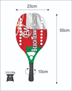Raquettes de beach tennis avec face en fibre de carbone de 20 mm, poignée en carbone, poids 320-340 g, longueur 50 cm - Product Image 1