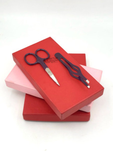 Pinzas profesionales para extensión de cejas con punta plateada y revestimiento en polvo de vino, acero inoxidable con su propio logotipo personalizado, herramientas de belleza - Product Image 5